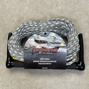 Proline 75 Foot Universal Waterski Rope Ski Series Gray Tacky Rubber Grip